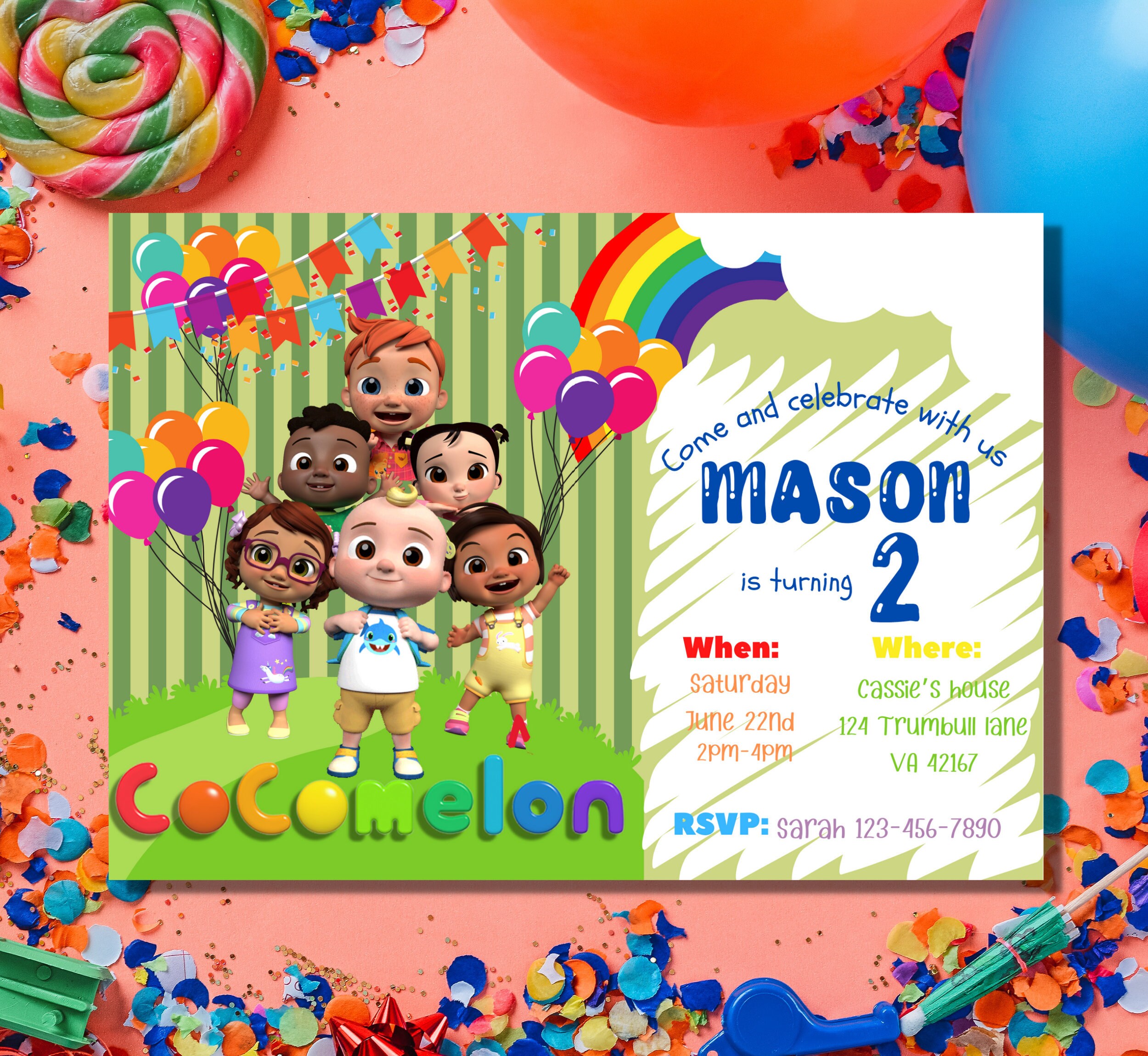 Personalized girl evite Pink party invite Digital