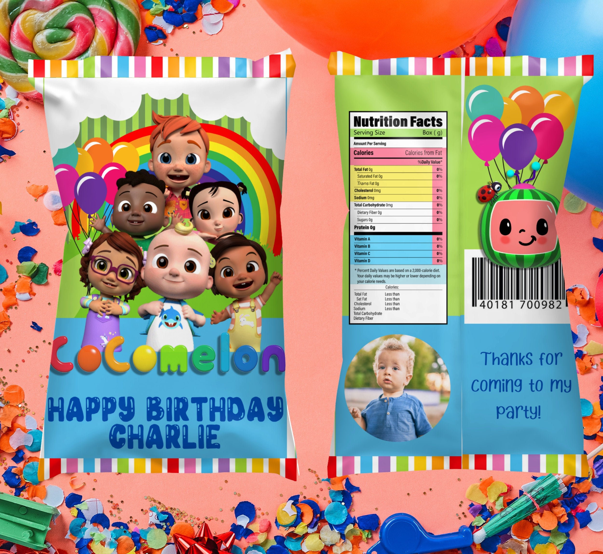Cocomelon Birthday Chip Bag, Cocomelon Characters Label, Cocomelon tr…