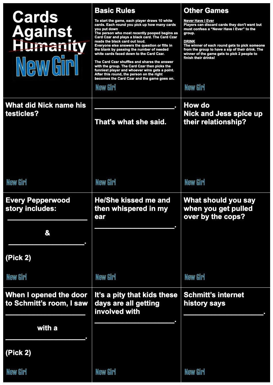 cards-against-new-girl-cards-against-humanity-printable-games-digital-download-new-girl-600-cards-etsy