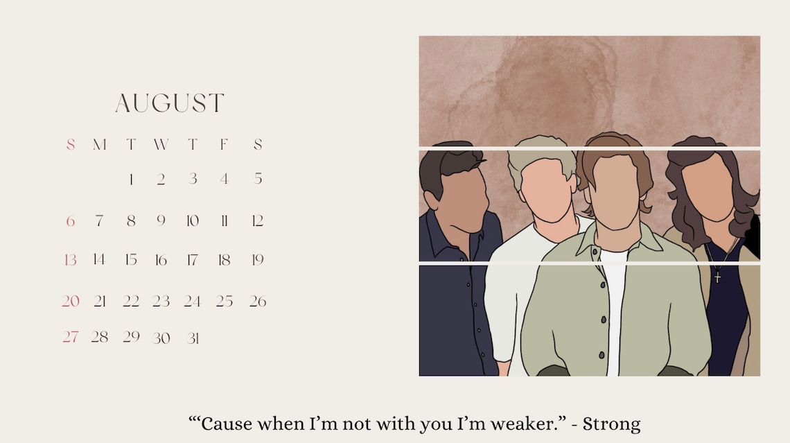 One Direction 2023 Calendar With Quotes digital Etsy