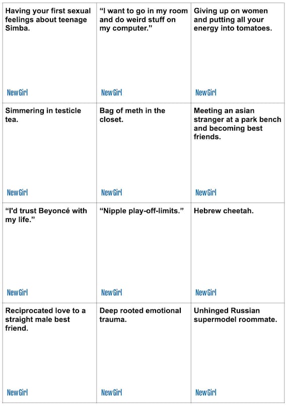 Cards Against New Girl Cards Against Humanity Printable - Etsy