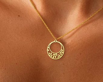 Leaf Necklace | 18K Gold Dainty Nature Jewelry | Minimalist Gold Charm Gift for Her | Floral Jewelry | Everyday Wear Wecklace