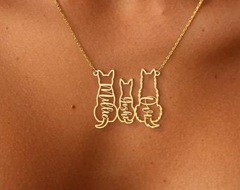 Personalized Multiple Dog Name Necklace, Dog Name Necklace, Pet Name Necklace, Dog Memorial Gift, Dog Family Jewelry, Dog Mom Gifts