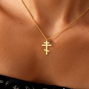 Orthodox Cross Necklace, Delicate Mini Cross, Tiny Cross, Baptism Cross, Christian Necklace, Crucifix Necklace, Faith Jewelry