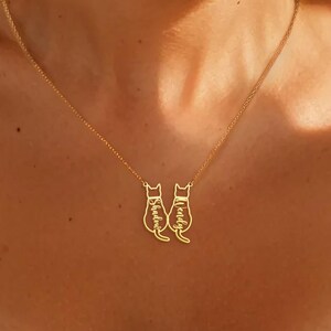 Dainty Cat Name Necklace, Custom Name Necklace, Minimalist Necklace, Personalised Gifts, Cat Memorial Gift, Cat Lovers Gift, Cat Mom Gifts