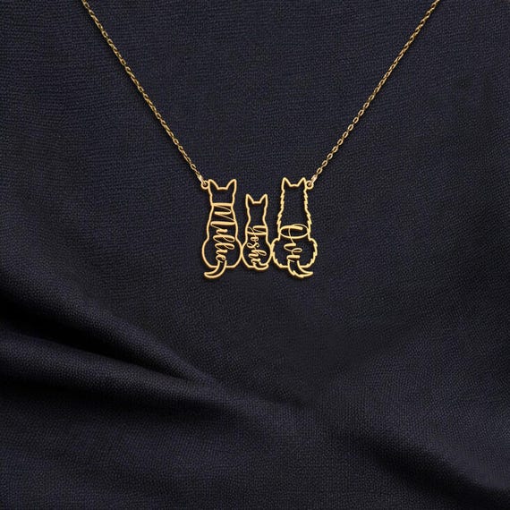 Dog necklace, Dog necklace for woman, Multiple Dog name necklace, Dog Family Jewelry, Dog memorial gift, Dog Mom Gifts
