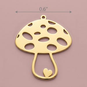 Mushroom Necklace with Heart, Tiny Gold Toadstool, Fun Quirky Jewelry, Best Friend Gift, Dainty Charm Necklace, Teen Girl Gift, Happy Vibes image 4