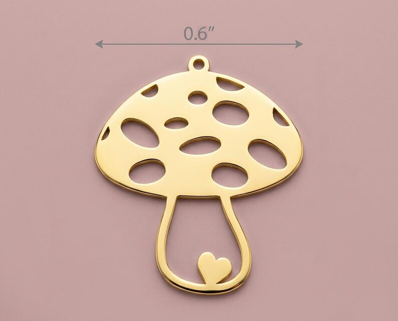 Mushroom Necklace with Heart, Tiny Gold Toadstool, Fun Quirky Jewelry, Best Friend Gift, Dainty Charm Necklace, Teen Girl Gift, Happy Vibes image 4