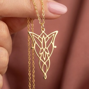 Halskette „Ewige Liebe – Arwen-Anhänger mit Abendstern“ – Romantisches Geschenk für die Freundin, Schmuck inspiriert von Herr der Ringe – Symbol der unsterblichen Liebe Bild 1