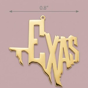 Western Jewelry, Cowgirl Necklace, Texas Script Pendant, Southern Belle Gift, Rodeo Jewelry, Country Style Necklace, 18K Gold Plated image 4