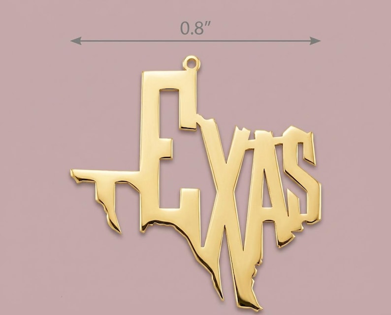 Western Jewelry, Cowgirl Necklace, Texas Script Pendant, Southern Belle Gift, Rodeo Jewelry, Country Style Necklace, 18K Gold Plated image 4