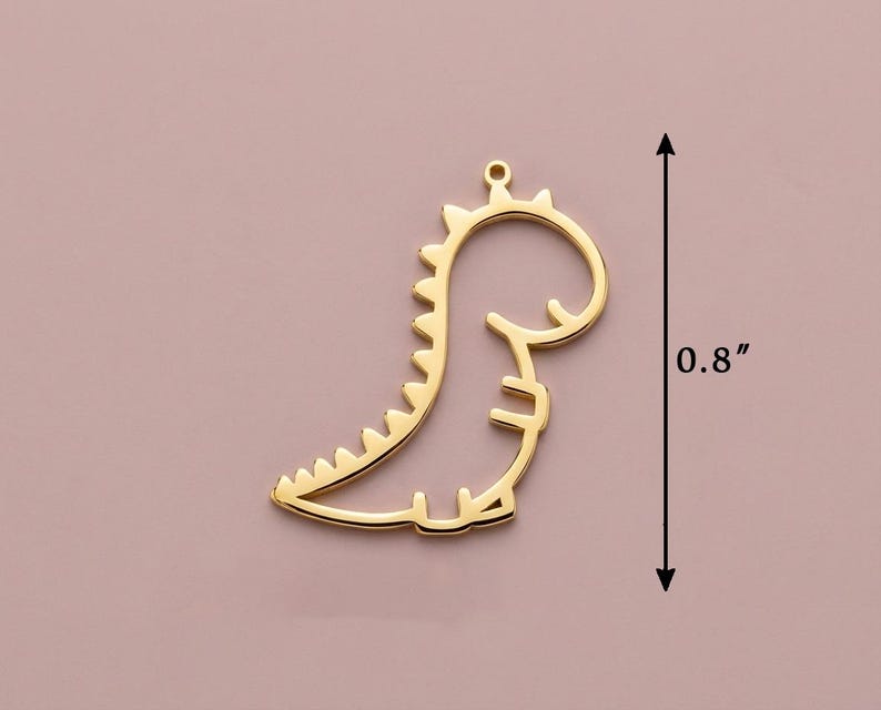 Cute Dinosaur Necklace, Gold Dino Pendant, Minimalist Animal Jewelry, T-Rex Charm, Fun Quirky Necklace, Gift for Dinosaur Lover, Jurassic image 4