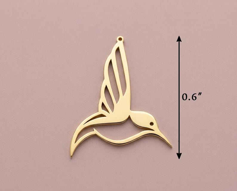 Regalo personalizado para mujer, dije de colibrí pequeño, estilo oro vermeil, collar de animal para propuesta de dama de honor, joya bonita para esposa imagen 4