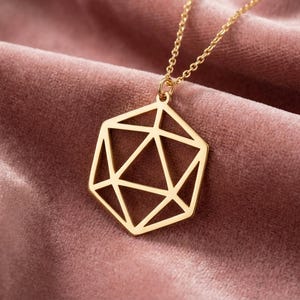 Collier Dé D20, Cadeau pour Joueur de JDR, Bijou Donjons et Dragons, Pendentif Coup Critique, Cadeau pour Maître du Donjon, Breloque Dé Polyédrique image 1
