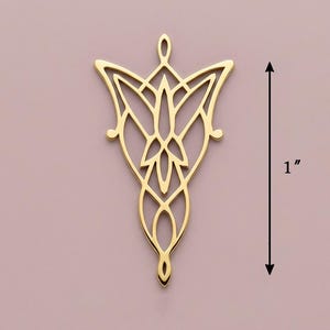 Arwen Evenstar Halskette, Elbenprinzessinnen-Anhänger, Schmuck aus Mittelerde, Dämmerungsstern-Charm, Elbenstein, Filmreplika, Cosplay-Requisite Bild 4