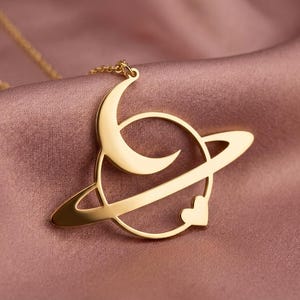 Universum-Halskette mit Herz, „Ich liebe dich bis zum Mond“, Galaxie-Anhänger, romantisches Geschenk für die Freundin, zarter Himmelsschmuck, Jahrestagsgeschenk Bild 3