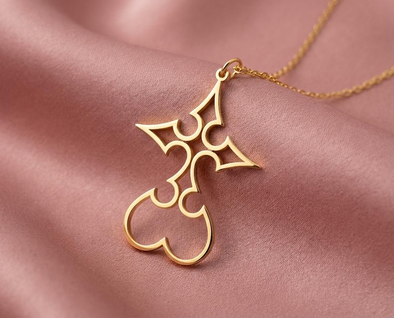Collar de Kingdom Hearts Nobody, símbolo de la Organización XIII, colgante de Roxas, joyería de jugador, amuleto de videojuego de plata, accesorio de cosplay imagen 1