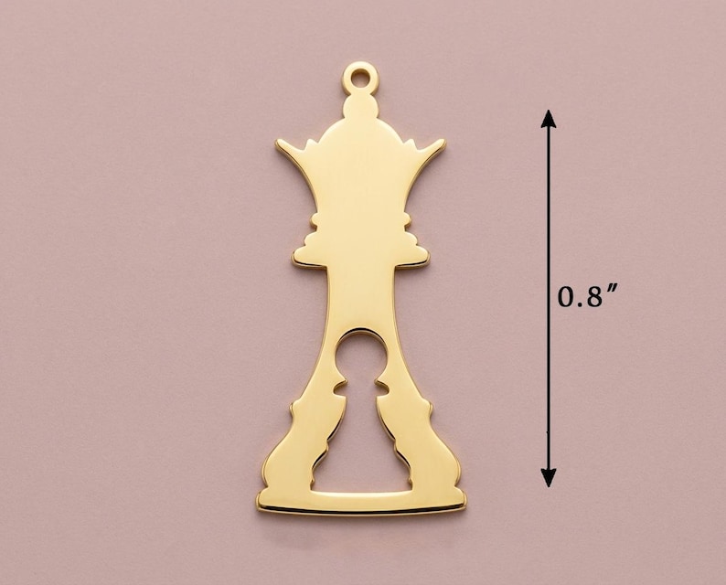 Pawn to Queen Necklace, Motivational Jewelry for Her, Promotion Gift, New Job Gift,Feminist Symbol Pendant, Dream Big Charm, Chess Piece Art image 4