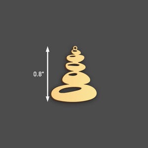 K&ouml;nnte beinhalten: Ein goldfarbener Anh&auml;nger mit einem Design aus gestapelten Steinen. Der Anh&auml;nger ist etwa 2 cm hoch. Das Design besteht aus mehreren ovalen Formen unterschiedlicher Gr&ouml;&szlig;e, die &uuml;bereinander gestapelt sind.