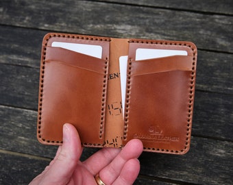 The Cambridge - Vertical bifold wallet - (Horween Shell Cordovan - Natural Glazed) - READY TO SHIP