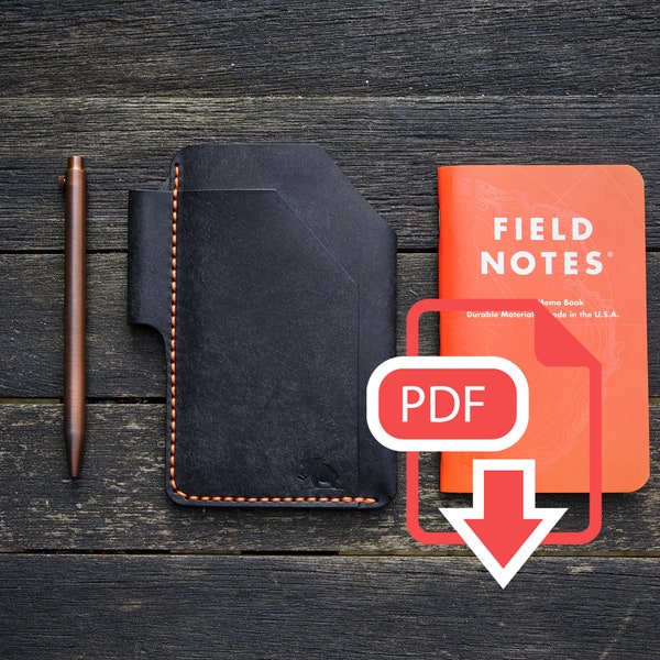 The Scribe - Field notebook sleeve (PDF Pattern/Template) - Leather pattern for field notes