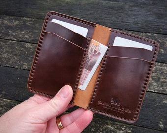 The Oxford - Vertical bifold wallet - (Horween Shell Cordovan - Armagnac) - READY TO SHIP