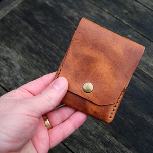 The Great Saxham Minimalist wallet Coins, bills/notes, cards Horween Dublin Natural Handcrafted in the UK image 2