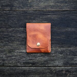 The Great Saxham Minimalist wallet Coins, bills/notes, cards Horween Dublin Natural Handcrafted in the UK image 9