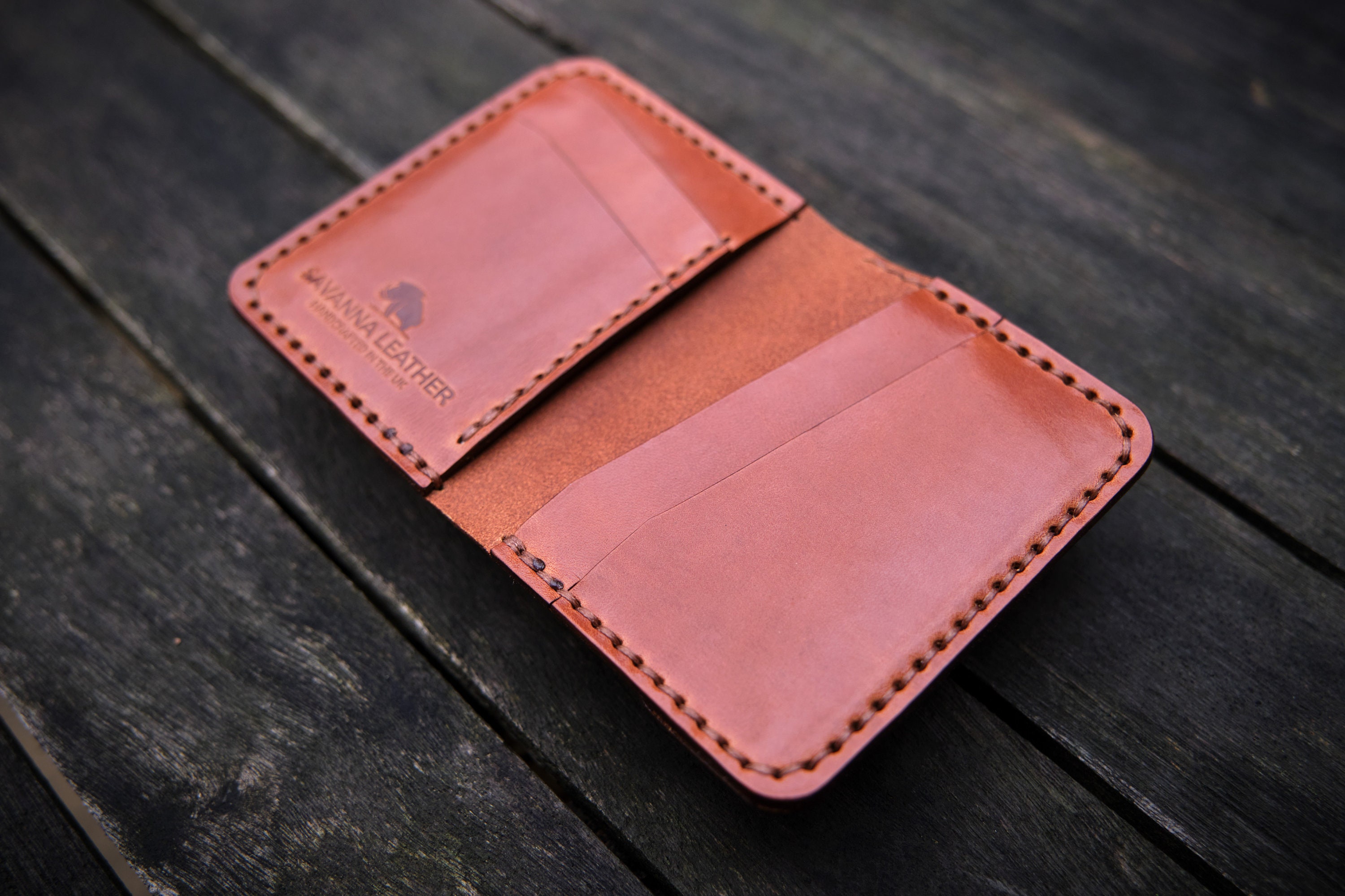 CHAMPS Minimalist Brown Genuine Leather RFID Blocking Zip Case