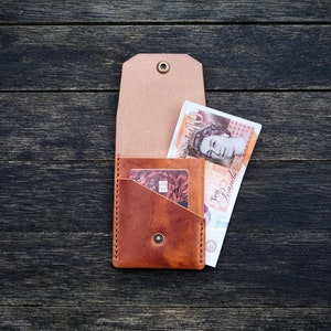The Great Saxham Minimalist wallet Coins, bills/notes, cards Horween Dublin Natural Handcrafted in the UK image 6