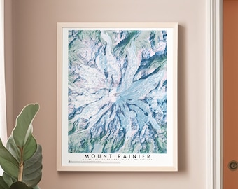 Mount Rainier Topographic map print
