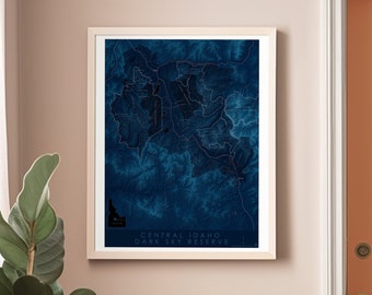 Mappa della riserva del cielo scuro dell'Idaho