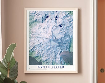 Tres Hermanas: Impresión del mapa de South Sister Mountain
