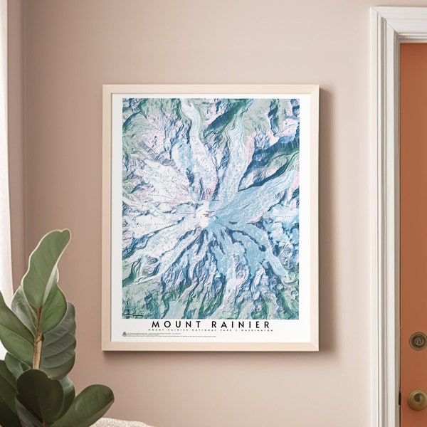 Mount Rainier Topographic map print