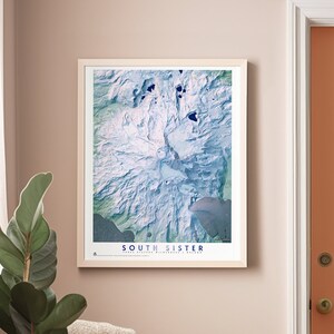 Three Sisters: South Sister Mountain map print