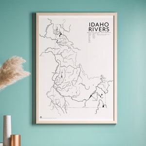 Impresión del mapa de los ríos de Idaho