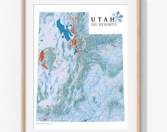 Utah Ski Resorts topographic map