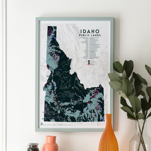 Mapa de tierras públicas de Idaho - 24x36