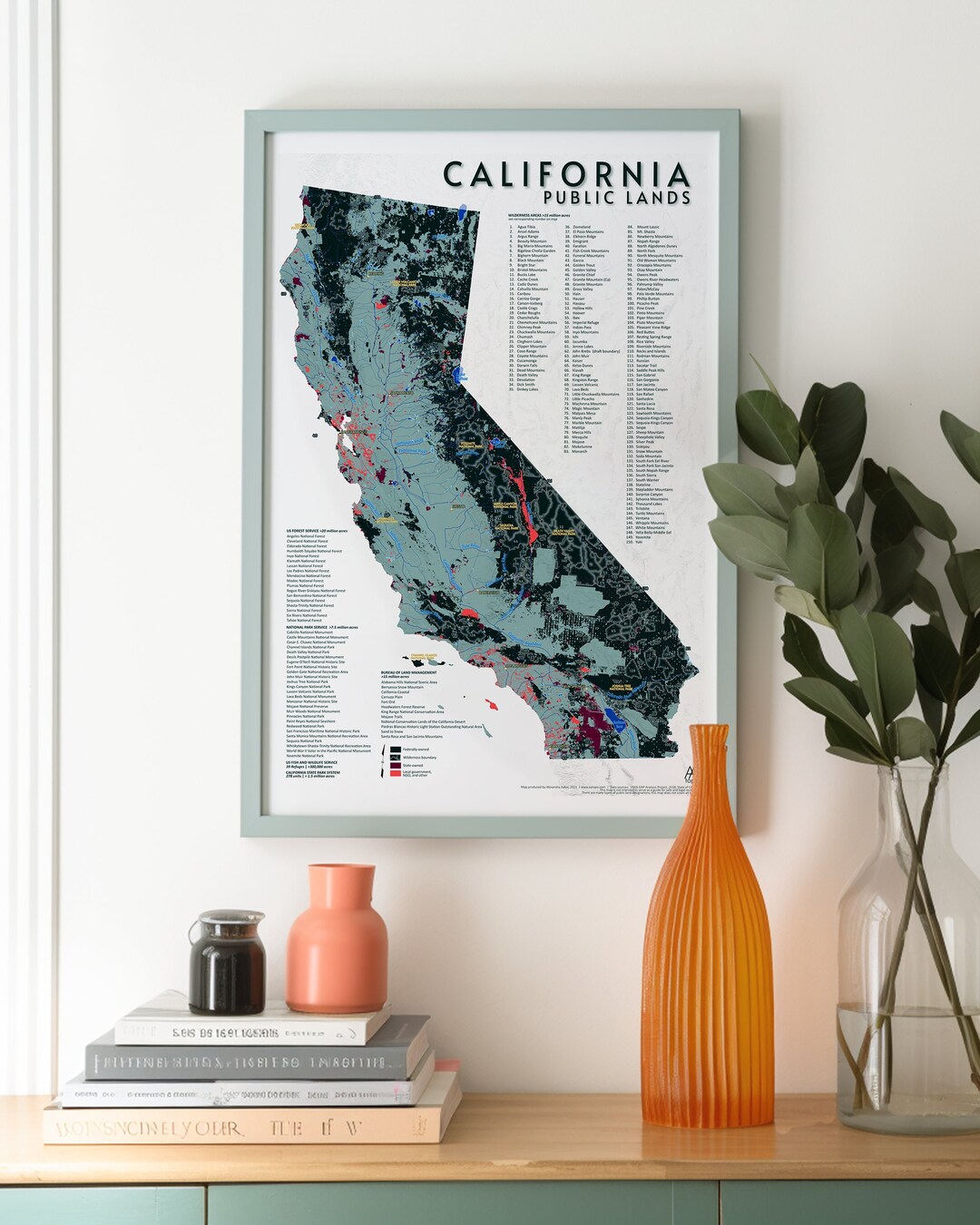 California Public Lands Map Etsy - Il 1080xN.5034073246 Ny0e