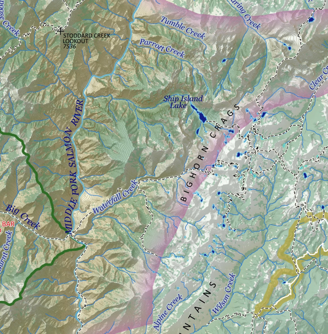 Frank Church Wilderness Map Frank Church River of No Return Etsy
