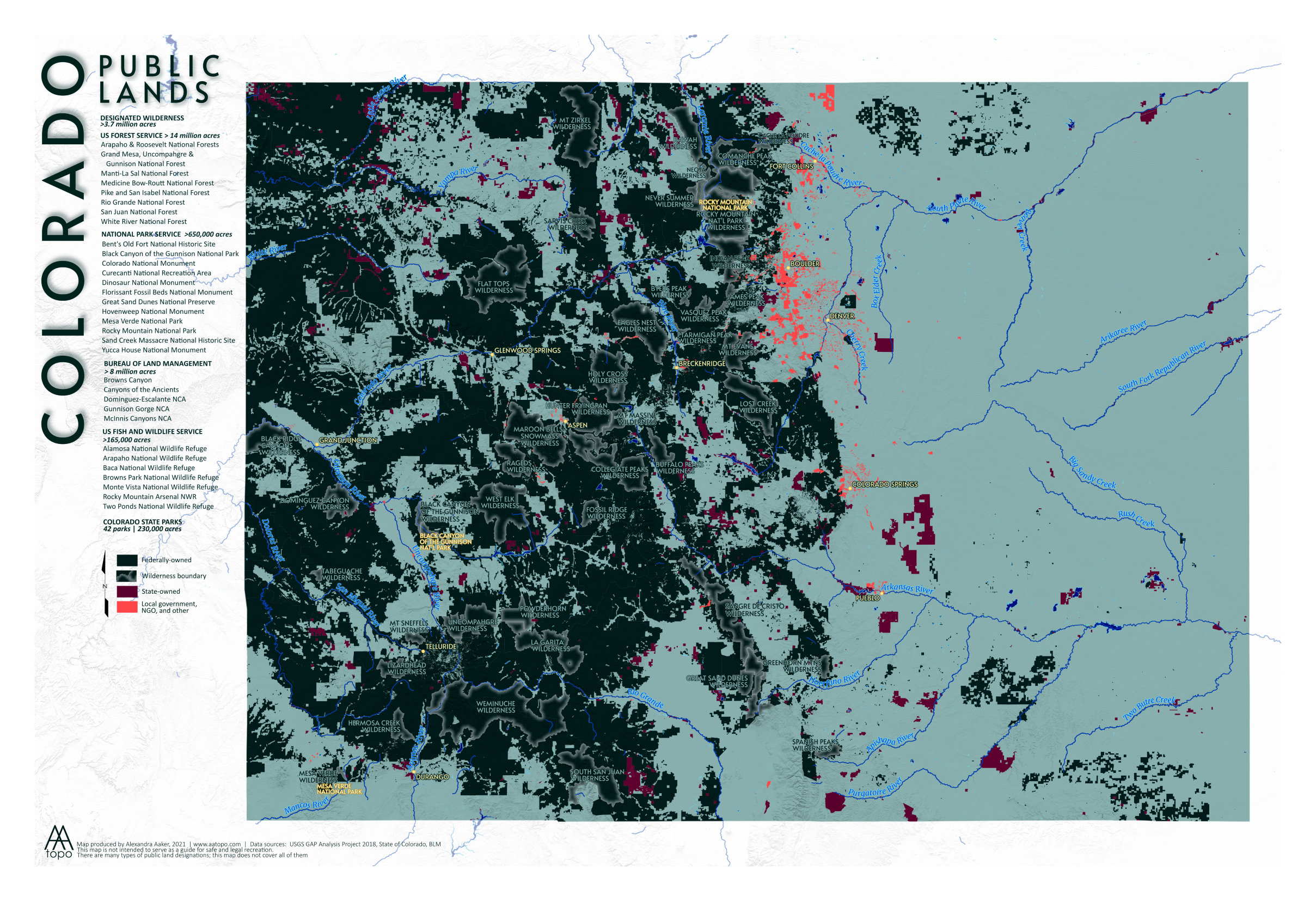 Colorado Public Lands Map Etsy - Il Fullxfull.3095926629 N3j2 