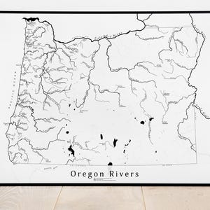 Oregon Rivers Map Print
