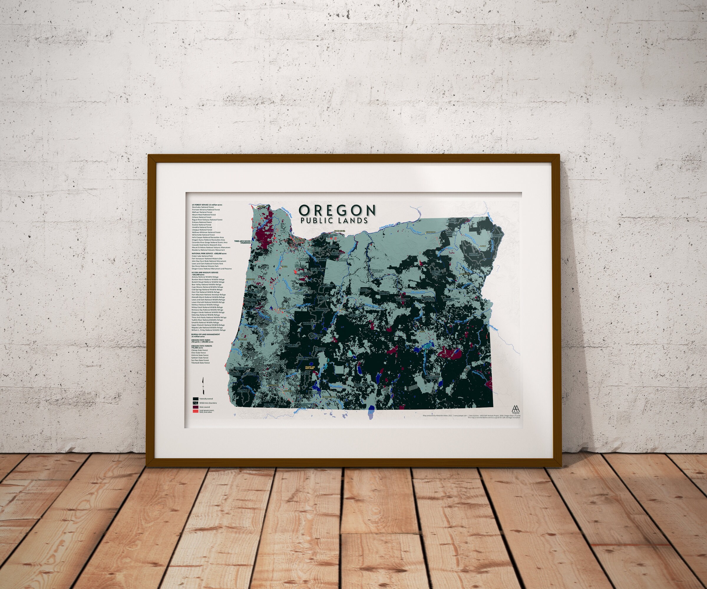 Oregon Public Lands Map - Etsy