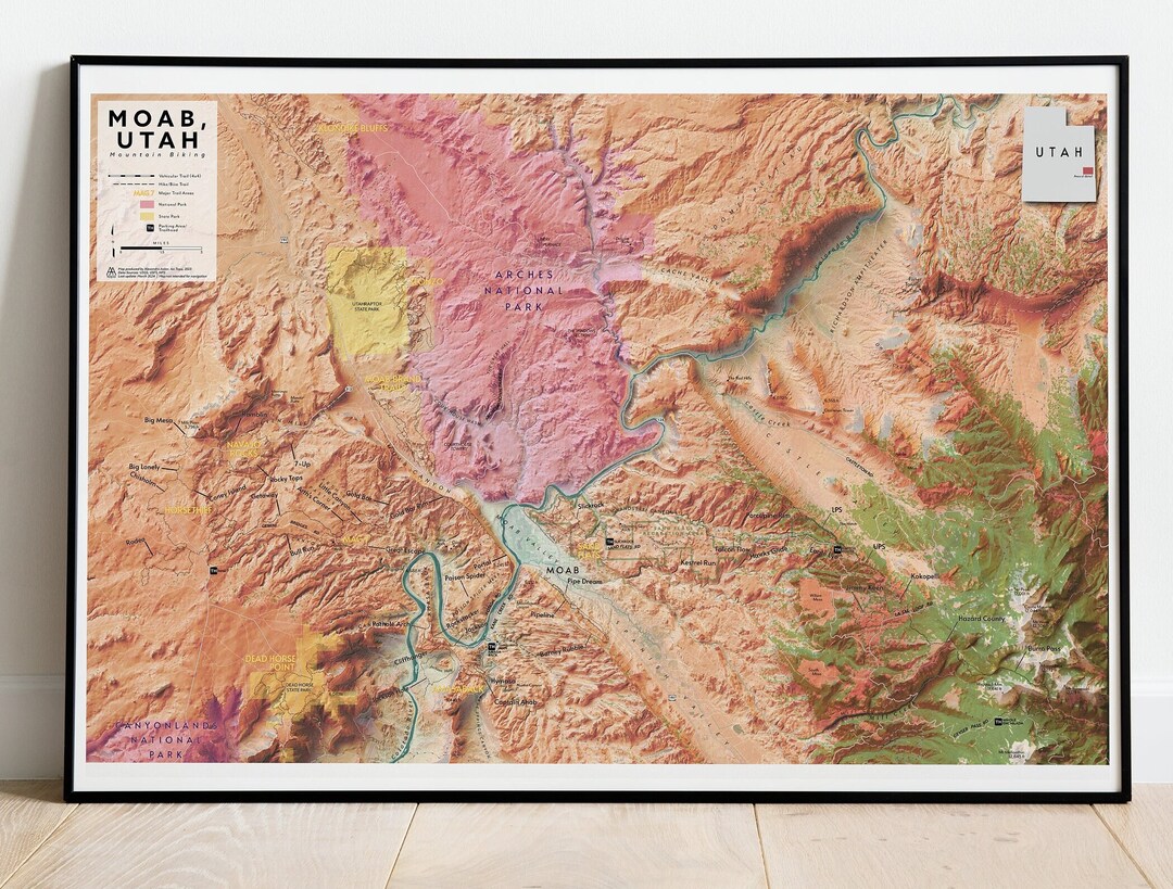 Moab Utah, Mountain Bike Trails Map