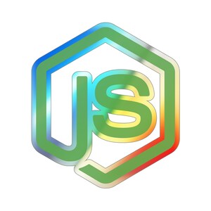 Node.js Holographic Die-cut Stickers Tech Enthusiast Gift Programmer ...