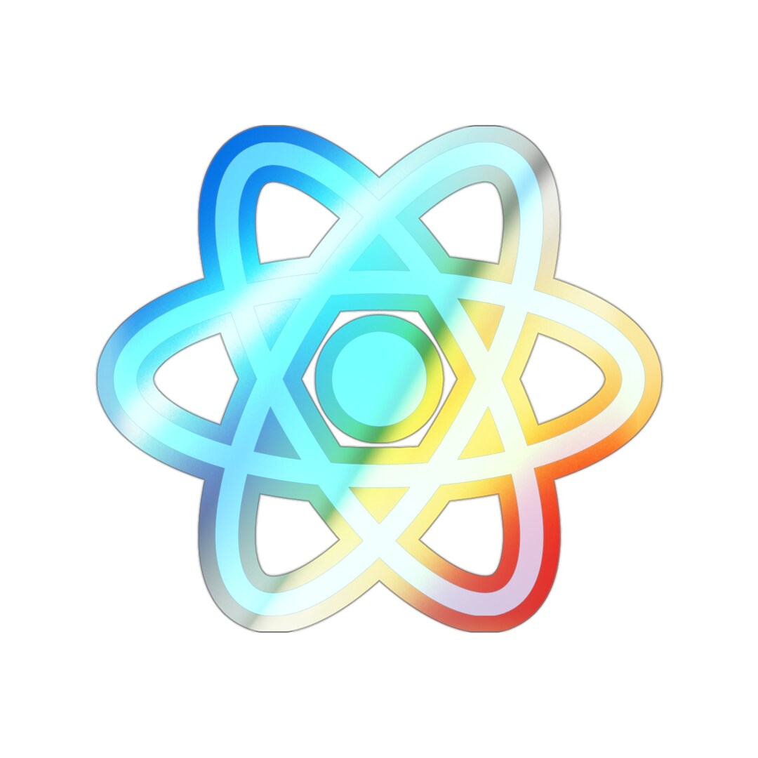 React.js Holographic Die-cut Stickers Developer Laptop Decal Tech ...