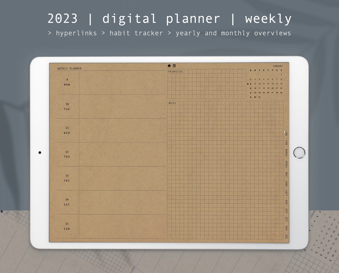 2023 Digital Planner Goodnotes Planner PREMIUM Weekly Etsy