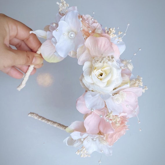 Blush Flower Crown, Pink Flower Crown,flower Girl Flower Crown 