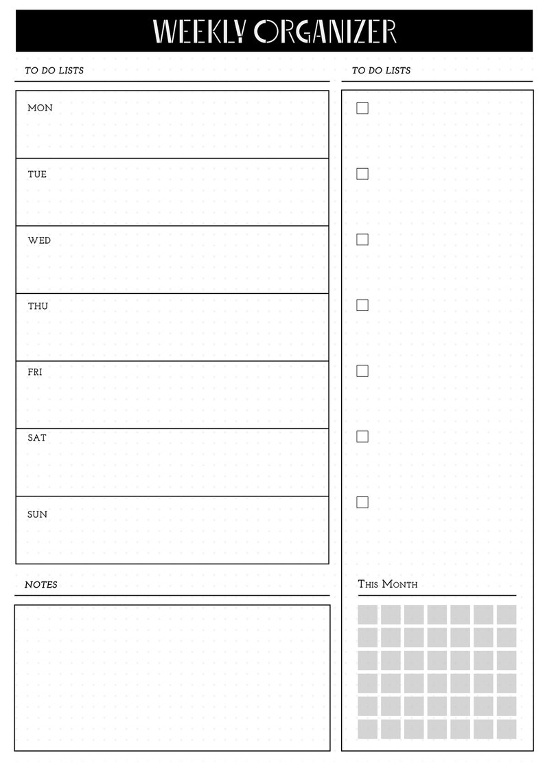Weekly Planner - to Do | A4 - Printable & Fillable Template | PDF - JPG ...