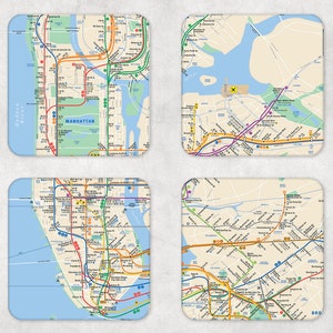 New York Subway System Coaster | Personalized Coaster | Drink Coaster |